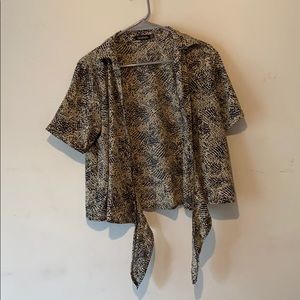 Boohoo Leopard collard womens shirt